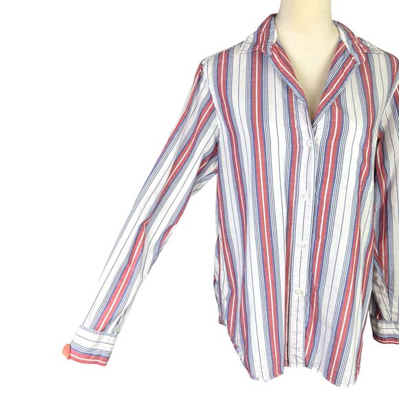 Grayson The Hero Red White Blue Stripe Long Sleeve Button Up Americana Shirt - Picture 10 of 16